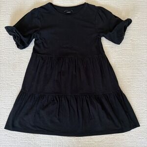 Sanctuary Black Mini Tiered Dress Women's Size XS Puff Sleeve